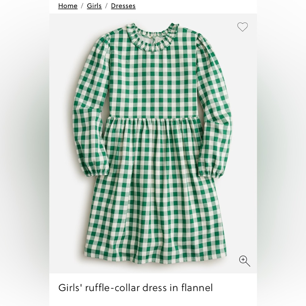 CrewCuts Girls Ruffle collar dress in Flannel